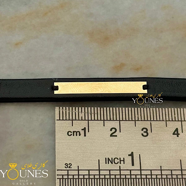 دستبند طلا چرم مردانه L108